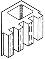 Block 8", Fluted Rake Face, 45 degree Corner [Drawing]