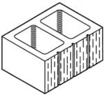 Block 12", Rake Face 3-Scored, Standard [Drawing]