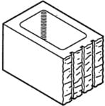 Block 12", Split Face, 7-Scored, Half [Drawing]