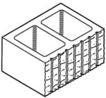 Block 12", Split Face, 7-Scored, Standard [Drawing]