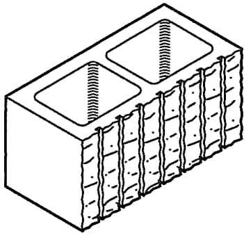 Block 8", Split Face, 7-Scored, Standard [Drawing]