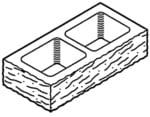 Block 8", Split Face, Corner, Half-High [Drawing]